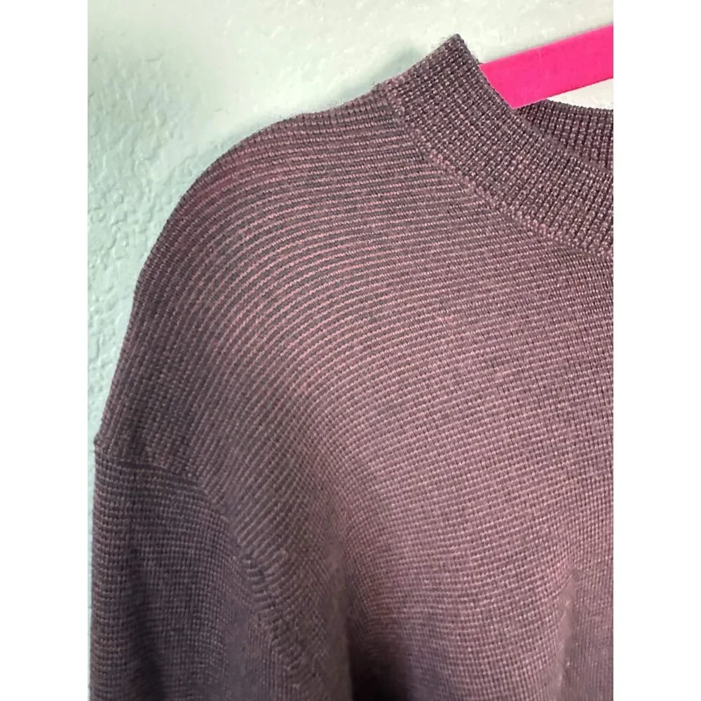 Banana Republic Italian Merino Wool Sweater Mens Small Maroon Burgundy Baruffa